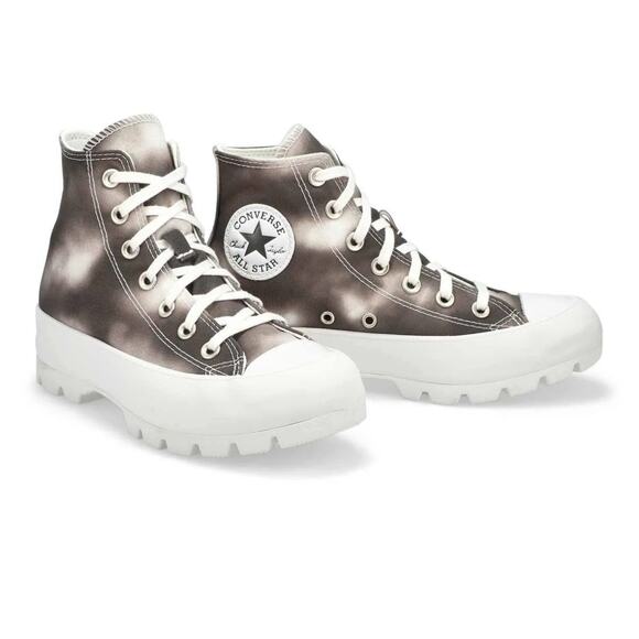 Converse Chuck Taylor All Star Lugged High Top Sneakers Tie Dye Gray Womens US 7 - Picture 3 of 14